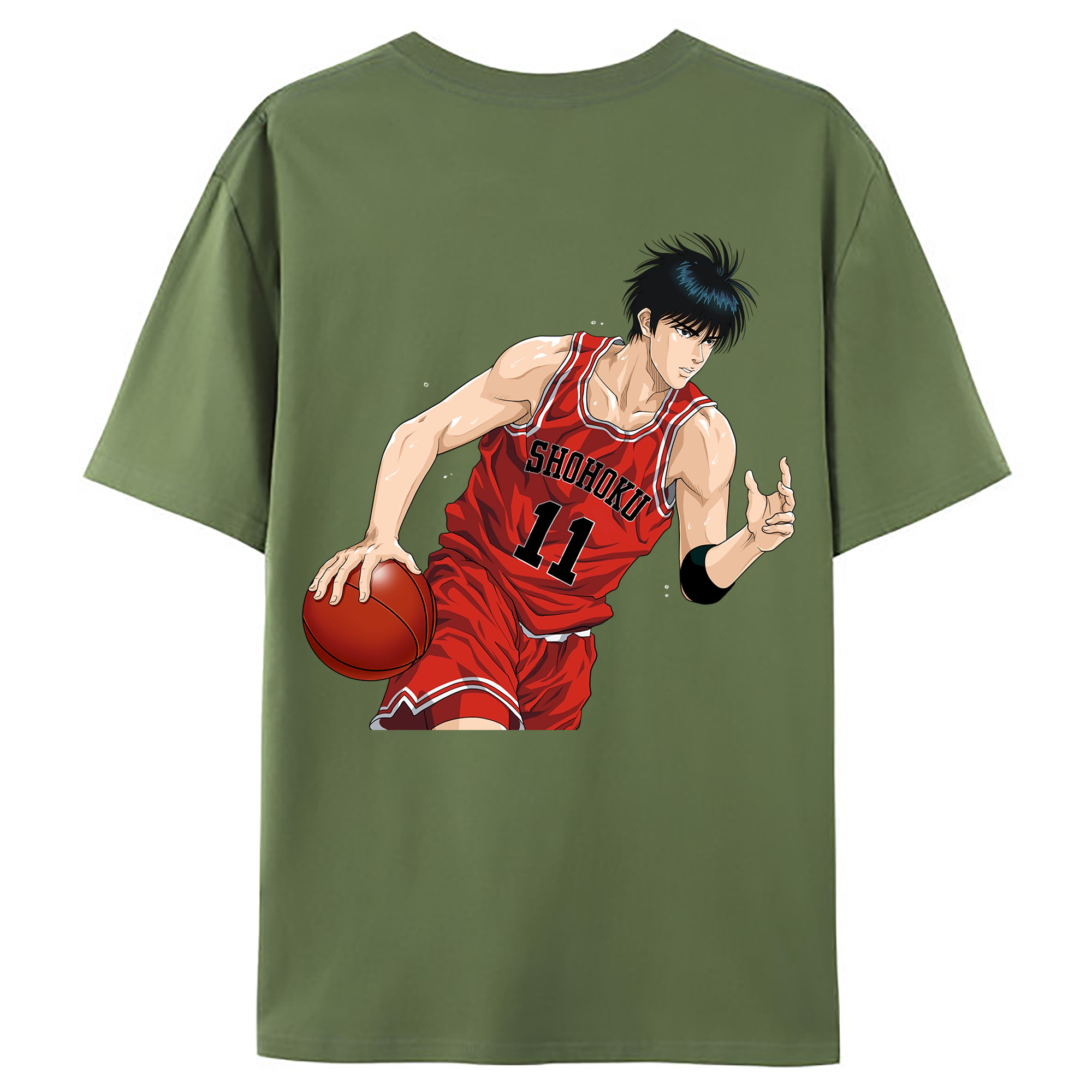 （画像用） SLAM DUNK／スラムダンク 綿100％ メンズ半袖Tシャツ（バックプリント） 通気性
